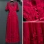 Chic / Beautiful Red Formal Dresses 2017 Lace Flower Strappy 1/2 Sleeves Ankle Length Empire Evening Dresses