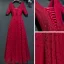Chic / Belle Rouge Robe De Ceremonie 2017 En Dentelle Fleur Dos Nu 1/2 Manches V-Cou Longueur Cheville Empire Robe De Soirée