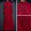 Chic / Beautiful Red Formal Dresses 2017 A-Line / Princess Lace Flower Beading High Neck Floor-Length / Long Long Sleeve Evening Dresses