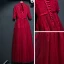 Chic / Belle Rouge Robe De Ceremonie Robe De Soirée 2017 En Dentelle Fleur Noeud Paillettes Col Haut 1/2 Manches Longueur Cheville Princesse