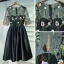 Chic / Belle Noir Robe De Ceremonie Robe De Soirée 2017 En Dentelle Fleur Encolure Dégagée 1/2 Manches Courte Princesse