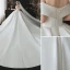 Modest / Simple Elegant Ivory Satin Wedding Dresses 2021 Ball Gown Off-The-Shoulder Bow Short Sleeve Backless Royal Train Wedding