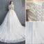 Élégant Blanche Robe De Mariée 2019 Princesse De l'épaule En Dentelle Fleur Paillettes Manches Courtes Dos Nu Cathedral Train