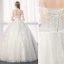 Chinese style Ivory Wedding Dresses 2019 A-Line / Princess High Neck Lace Flower Sequins 1/2 Sleeves Backless Floor-Length / Long