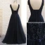 Chic / Beautiful Evening Dresses  2017 A-Line / Princess Beading Bow Crossed Straps Backless V-Neck Sleeveless Floor-Length / Long Evening Party