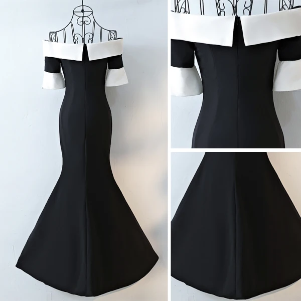 Chic / Beautiful Evening Dresses 2017 Trumpet / Mermaid Off-The-Shoulder Zipper Up Short Sleeve Ankle Length Evening Party