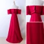 Chic / Beautiful Red Evening Dresses  2017 A-Line / Princess Strapless Backless Short Sleeve Floor-Length / Long Evening Party