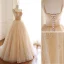 Luxury / Gorgeous Gold Prom Dresses 2019 A-Line / Princess Suede Spaghetti Straps Beading Sleeveless Backless Floor-Length / Long Formal Dresses