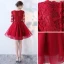 Chic / Beautiful Homecoming Graduation Dresses 2017 A-Line / Princess Lace Flower Scoop Neck 1/2 Sleeves Short Formal Dresses