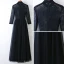 Chic / Beautiful Black Evening Dresses  2017 A-Line / Princess Lace Beading Crystal High Neck Long Sleeve Ankle Length Formal Dresses