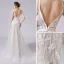 Charmant Champagner Brautkleider / Hochzeitskleider 2021 Meerjungfrau Spaghettiträger Perlenstickerei Spitze Blumen Ärmellos Rückenfreies Sweep / Pinsel Zug Hochzeit