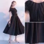 Chic / Beautiful Homecoming Graduation Dresses 2017 A-Line / Princess Bow Scoop Neck Zipper Up Short Sleeve Knee-Length