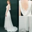 Moderne / Mode Ivoire Robe De Soirée 2019 Princesse V-Cou Appliques En Dentelle Paillettes Sans Manches Dos Nu Train De Balayage Robe De Ceremonie