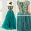 Luxury / Gorgeous Prom Dresses 2017 Ball Gown Lace Flower Pearl Sequins Scoop Neck Floor-Length / Long Sleeveless Formal Dresses