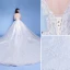 Élégant Ivoire Robe De Mariée 2019 Princesse Encolure Dégagée Appliques Perle En Dentelle Fleur Sans Manches Dos Nu Cathedral Train