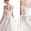 Élégant Champagne Robe De Mariée 2019 Princesse Encolure Dégagée Perlage En Dentelle Fleur Sans Manches Dos Nu Cathedral Train