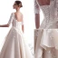 Luxury / Gorgeous Champagne Wedding Dresses 2019 A-Line / Princess Scoop Neck Beading Lace Flower 1/2 Sleeves Backless Floor-Length / Long