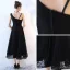 Chic / Beautiful Black Homecoming Graduation Dresses 2017 A-Line / Princess Amazing / Unique V-Neck Backless Sleeveless Tea-length Formal Dresses