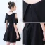 Chic / Beautiful Black Party Dresses 2017 A-Line / Princess Scoop Neck Strapless Sleeveless Short Formal Dresses