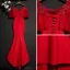 Chic / Beautiful Burgundy Evening Dresses  2017 Trumpet / Mermaid Lace Beading Scoop Neck Backless Sweep Train Formal Dresses