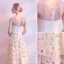 Élégant Champagne de retour Robe De Graduation 2017 Princesse Étoile V-Cou Dos Nu Sans Manches Thé Longueur Robe De Ceremonie