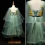 Chic / Beautiful Sage Green Flower Girl Dresses 2017 A-Line / Princess Appliques Bow Scoop Neck Backless Long Sleeve Ankle Length Wedding Party Dresses