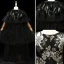 Unique Noire Doré 2 Pièces Robe Ceremonie Fille 2017 Glitter Fleur Plumes Encolure Dégagée Sans Manches Courte Robe Pour Mariage