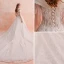 Charmant Champagner Brautkleider / Hochzeitskleider 2019 A Linie Off Shoulder Perlenstickerei Quaste Spitze Blumen Pailletten Kurze Ärmel Rückenfreies Königliche Schleppe