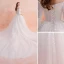 Elegant Ivory Wedding Dresses 2019 A-Line / Princess Off-The-Shoulder Lace Flower 3/4 Sleeve Backless Royal Train