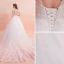 Chic / Belle Blanche Robe De Mariée 2019 Princesse Encolure Dégagée Perlage Gland En Dentelle Fleur Rose Bonbon Appliques Sans Manches Dos Nu Royal Train