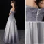 Chic / Beautiful Gradient-Color Silver Glitter Evening Dresses  2019 A-Line / Princess Off-The-Shoulder Short Sleeve Backless Floor-Length / Long Formal Dresses