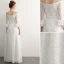 Elegant Ivory Evening Dresses  2019 A-Line / Princess Off-The-Shoulder Tassel 3/4 Sleeve Backless Floor-Length / Long Formal Dresses