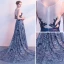 Sparkly Glitter Evening Dresses  2017 A-Line / Princess Lace Sequins Sash Scoop Neck Sleeveless Court Train Formal Dresses