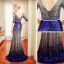 Scintillantes Robe De Soirée 2018 Trompette / Sirène Métal Ceinture Paillettes V-Cou Dos Nu 1/2 Manches Train De Balayage Robe De Ceremonie