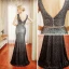 Sparkly Evening Dresses  2018 Trumpet / Mermaid Sleeveless Sequins Sash V-Neck Backless Floor-Length / Long Formal Dresses