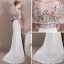 Elegant Ivory Evening Dresses  2018 Trumpet / Mermaid Beading Scoop Neck Sleeveless Court Train Formal Dresses