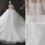 Mode Ivoire Glitter Robe De Mariée 2021 Robe Boule Encolure Dégagée Perlage Faux Diamant Manches Courtes Dos Nu Royal Train Mariage
