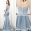 Chic / Beautiful Evening Dresses  2018 Trumpet / Mermaid Beading Tassel V-Neck Backless Short Sleeve Floor-Length / Long Formal Dresses