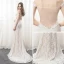 Élégant Ivoire Robe De Soirée 2018 Trompette / Sirène Dentelle Fendue devant De l'épaule Dos Nu Sans Manches Tribunal Train Robe De Ceremonie