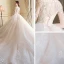 Étourdissant Robe De Mariée 2018 Robe Boule En Dentelle Appliques Brodé Encolure Dégagée 3/4 Manches Royal Train Mariage