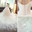 Stunning Champagne Wedding Dresses 2018 Ball Gown Lace Appliques Pearl Sequins Off-The-Shoulder Backless Sleeveless Royal Train Wedding
