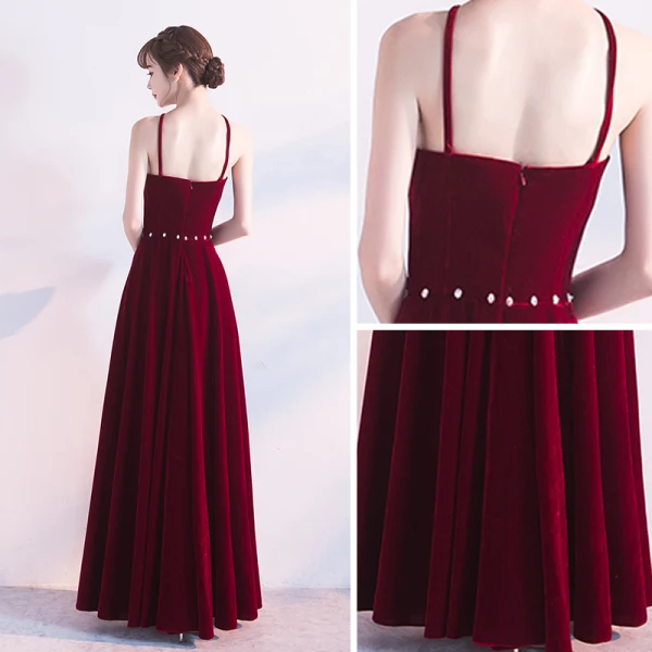 Abordable Robe De Soirée 2017 Empire Faux Diamant Bretelles Spaghetti Dos Nu Sans Manches Longueur Cheville Robe De Ceremonie