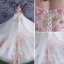 Chic / Belle Multi-Couleurs Robe De Mariée 2018 Robe Boule Appliques Cristal De l'épaule Dos Nu Sans Manches Royal Train Mariage