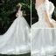 Schöne Weiß Brautkleider 2018 Ballkleid Applikationen Strass Off Shoulder Rückenfreies Ärmellos Königliche Schleppe Hochzeit