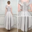 Chic / Beautiful Cocktail Dresses 2017 A-Line / Princess Lace Flower Beading Crystal Scoop Neck Cap Sleeves Asymmetrical Formal Dresses