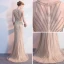 Luxury / Gorgeous Champagne Evening Dresses  2018 Trumpet / Mermaid Rhinestone Scoop Neck Sleeveless Sweep Train Formal Dresses