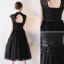 Chic / Belle Noire de retour Robe De Graduation 2019 Princesse Col Haut En Dentelle Fleur Noeud Sans Manches Dos Nu Courte Robe De Ceremonie