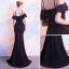 Simple Noir Robe De Soirée 2018 Trompette / Sirène Bustier Dos Nu Sans Manches Longue Robe De Ceremonie