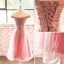 Lovely Pearl Pink Homecoming Graduation Dresses 2018 A-Line / Princess Off-The-Shoulder Backless Sleeveless Knee-Length Formal Dresses