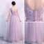 Chic / Beautiful Bridesmaid Dresses 2018 A-Line / Princess Appliques Beading Sash V-Neck Backless 1/2 Sleeves Floor-Length / Long Wedding Party Dresses